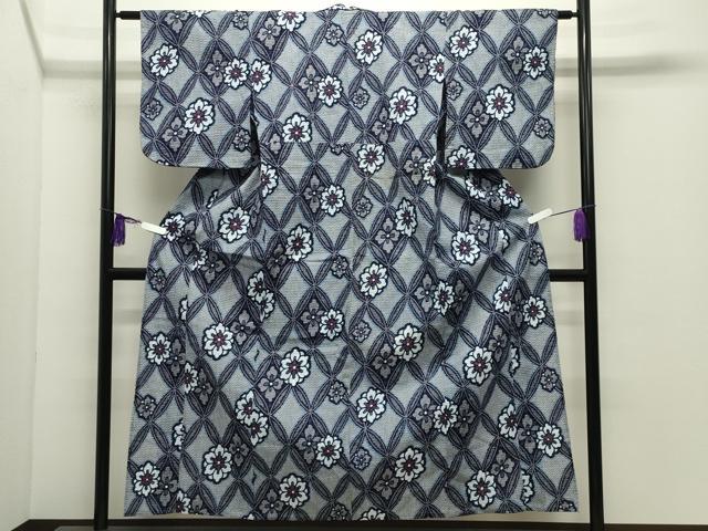 平和屋着物∴夏物　浴衣　花菱文　綿　逸品　CABD9580gh