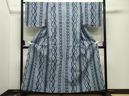 平和屋着物∴夏物 浴衣 立涌花菱文 綿 逸品 CABD9581gh