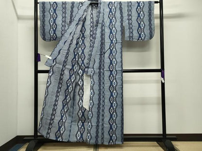 平和屋着物∴夏物 浴衣 立涌花菱文 綿 逸品 CABD9581gh