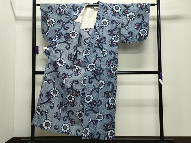 平和屋着物∴夏物 浴衣 花唐草文 綿 逸品 CABD9582gh
