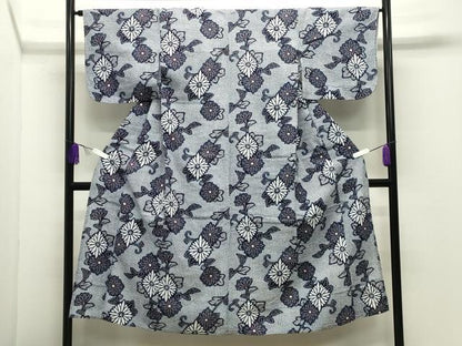 平和屋着物∴夏物 浴衣 花唐草文 綿 逸品 CABD9583gh