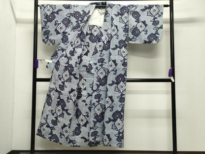 平和屋着物∴夏物 浴衣 花唐草文 綿 逸品 CABD9583gh
