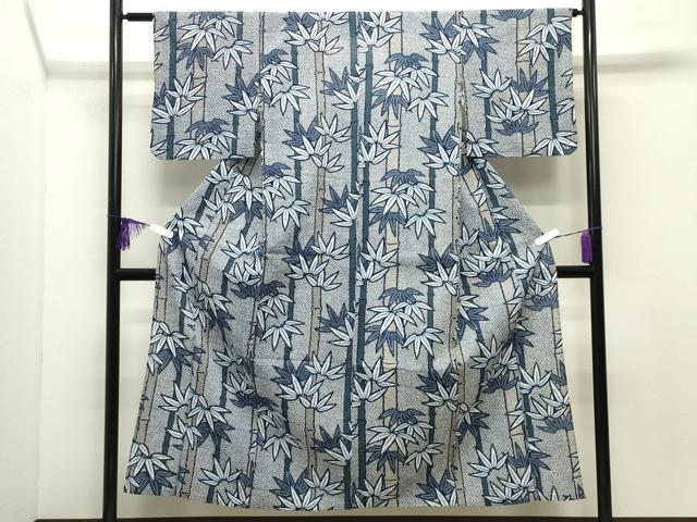 平和屋着物∴夏物 浴衣 笹竹文 綿 逸品 CABD9584gh
