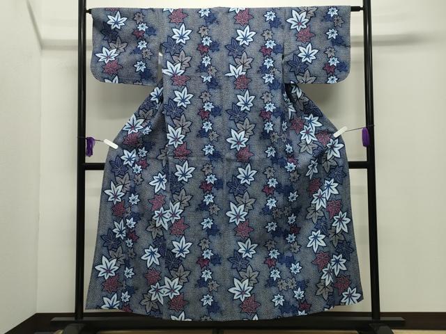 平和屋着物∴夏物 浴衣 楓文 綿 逸品 CABD9586gh
