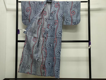 平和屋着物∴夏物 浴衣 唐草文 綿 逸品 CABD9589gh