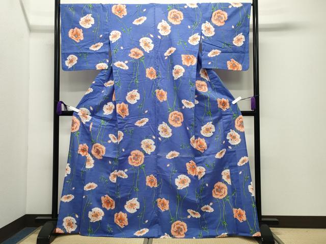 平和屋着物∴夏物 浴衣 草花文 綿 逸品 CABD9594gh