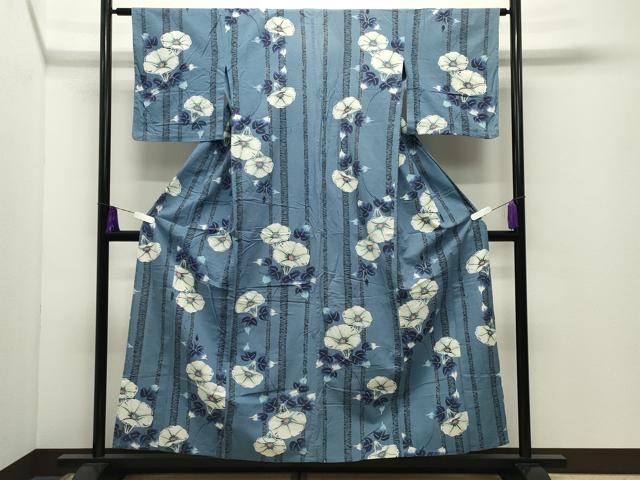 平和屋着物∴夏物 浴衣 朝顔 綿 逸品 CABD9595gh