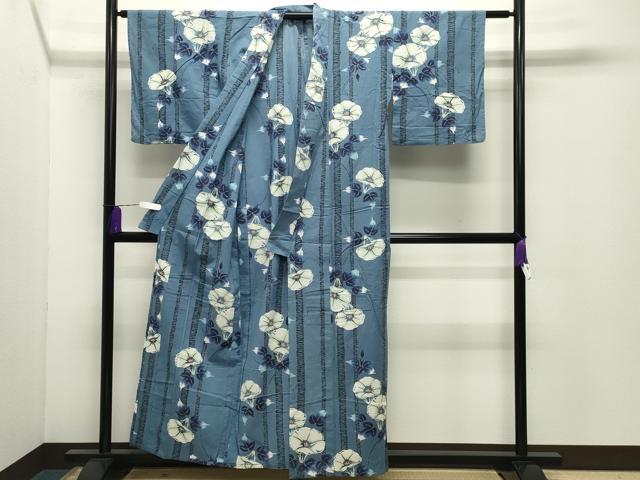 平和屋着物∴夏物 浴衣 朝顔 綿 逸品 CABD9595gh