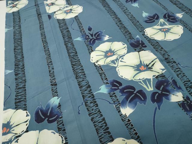 平和屋着物∴夏物 浴衣 朝顔 綿 逸品 CABD9595gh
