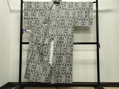 平和屋着物∴夏物 浴衣 綿絽 こぼれ松葉花文 綿 逸品 CABD9596gh