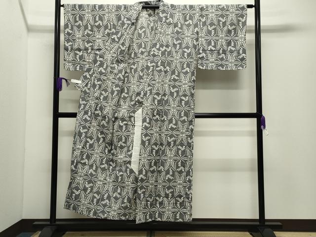 平和屋着物∴夏物 浴衣 綿絽 こぼれ松葉花文 綿 逸品 CABD9596gh