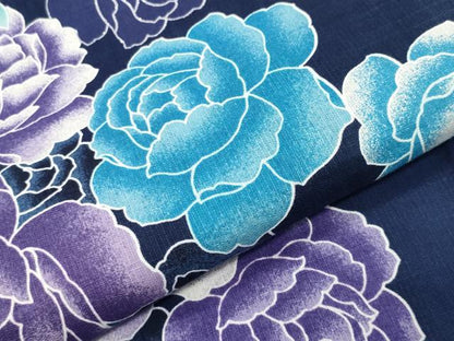 平和屋着物∴夏物 浴衣 牡丹花文 銀彩 綿 逸品 CABD9597gh