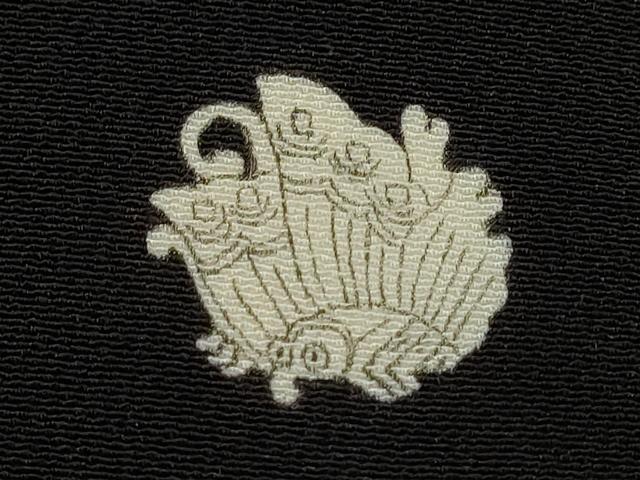 平和屋着物▼豪華黒留袖　駒刺繍　雲取り吉祥唐草文　金彩　正絹　逸品　CABD9601ze