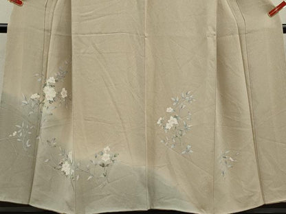 平和屋着物■訪問着　友禅　枝花文　たたき染め　正絹　逸品　CABD9642ze