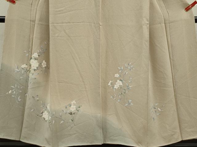 平和屋着物■訪問着　友禅　枝花文　たたき染め　正絹　逸品　CABD9642ze