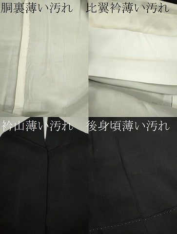 平和屋着物■豪華黒留袖　扇面几帳飛鶴花文　暈し染め　金彩　正絹　逸品　CABD9655ze