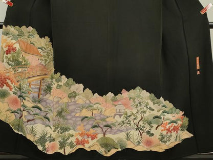 平和屋着物■豪華黒留袖　作家物　修学院離宮　正絹　逸品　CABD9662ze