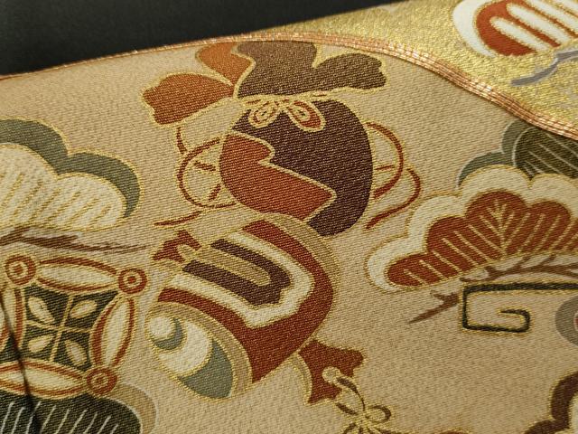 平和屋着物■豪華黒留袖　駒刺繍　飛鶴宝尽くし松花文　金彩　正絹　逸品　CABD9664ze