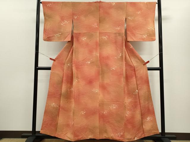 平和屋着物■上質な小紋 草木地紋 暈し染め 正絹 逸品 CABD9666ze