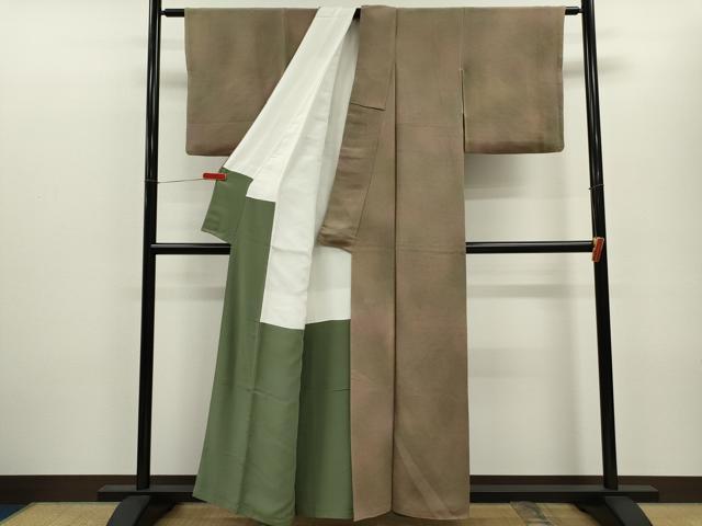 平和屋着物■上質な小紋 暈し染め 鬼しぼ縮緬 正絹 逸品 CABD9672ze