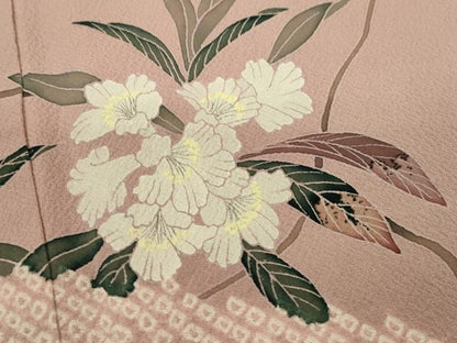 平和屋着物■訪問着　友禅　絞り　枝花文　正絹　逸品　未使用　CABD9673ze