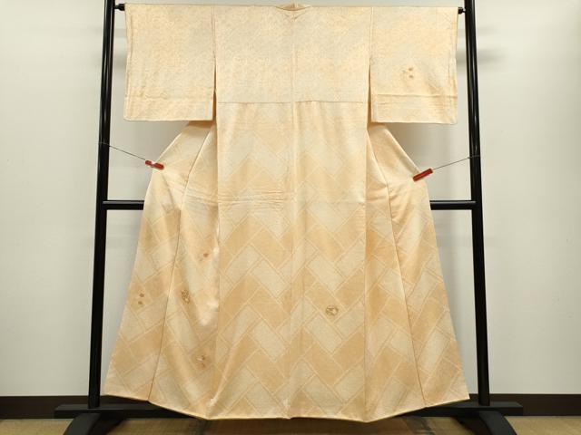 平和屋着物■訪問着 駒刺繍 絞り 糸巻き草花文 正絹 逸品 CABD9674ze