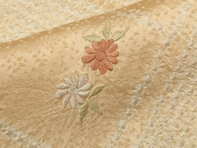 平和屋着物■訪問着 駒刺繍 絞り 糸巻き草花文 正絹 逸品 CABD9674ze