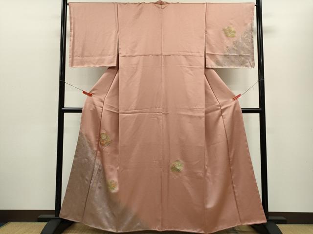 平和屋着物■訪問着 刺繍 御所車雪輪草花文 暈し染め 金銀彩 正絹 逸品 未使用 CABD9677ze