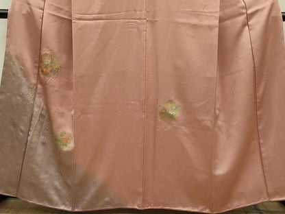 平和屋着物■訪問着 刺繍 御所車雪輪草花文 暈し染め 金銀彩 正絹 逸品 未使用 CABD9677ze