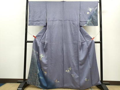 平和屋着物■訪問着　吉祥草花文　暈し染め　金銀彩　正絹　逸品　CABD9679ze