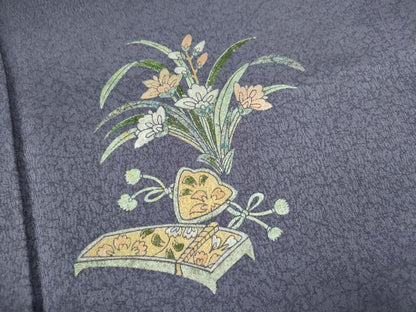 平和屋着物■訪問着　吉祥草花文　暈し染め　金銀彩　正絹　逸品　CABD9679ze