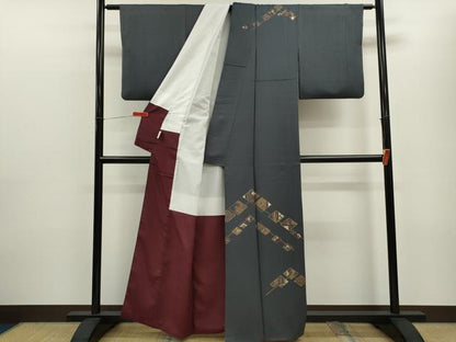 平和屋着物■訪問着 菱吉祥花文 金彩 正絹 逸品 CABD9690ze