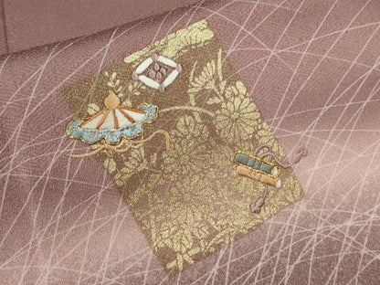 平和屋着物■訪問着 駒刺繍 色紙宝尽くし花文 暈し染め 金彩 正絹 逸品 CABD9692ze