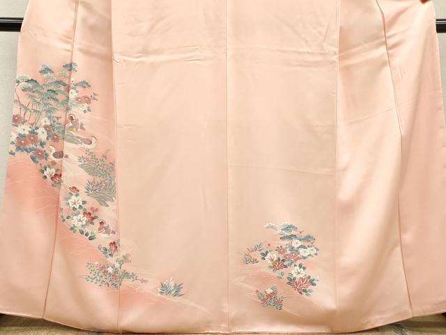 平和屋着物■訪問着　流水鴛鴦草花文　暈し染め　正絹　逸品　CABD9707ze