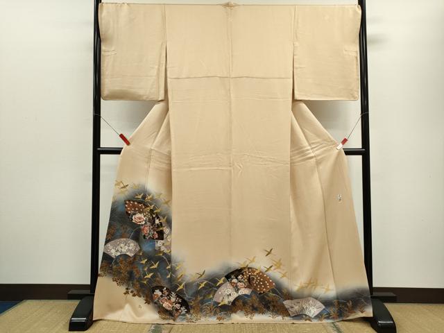 平和屋着物■豪華色留袖 作家物 地紙重ね飛鶴孔雀花文 暈し染め 金彩 正絹 逸品 CABD9711ze