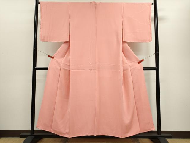 平和屋着物■上質な色無地 立波地紋 紅梅色 正絹 逸品 未使用 CABD9717ze
