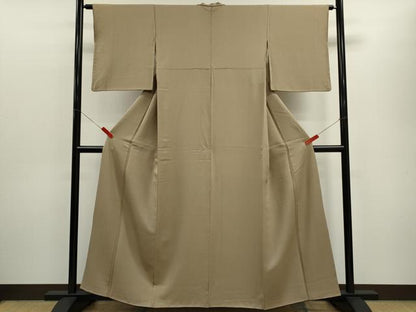 平和屋着物■上質な色無地 枯色 正絹 逸品 CABD9719ze
