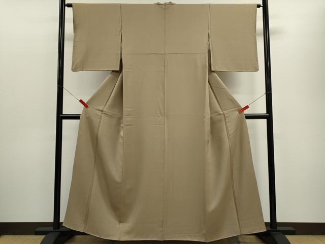 平和屋着物■上質な色無地 枯色 正絹 逸品 CABD9719ze