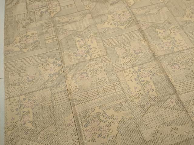 平和屋着物■本場大島紬　色紙重ね草花文　正絹　逸品　CABD9724ze