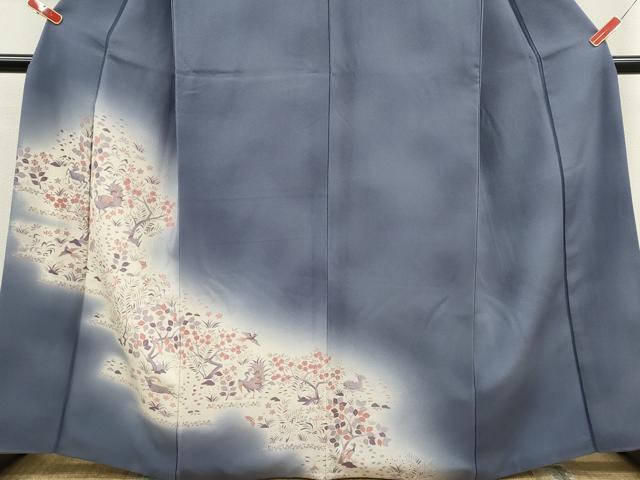 平和屋着物■訪問着 動物草花文 暈し染め 鬼しぼ縮緬 正絹 逸品 CABD9737ze
