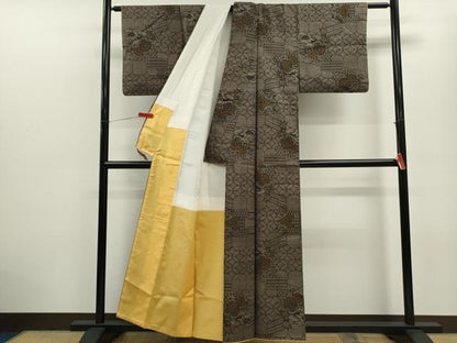 平和屋着物■本場大島紬 7マルキ 吉祥草花文 正絹 逸品 CABD9744ze