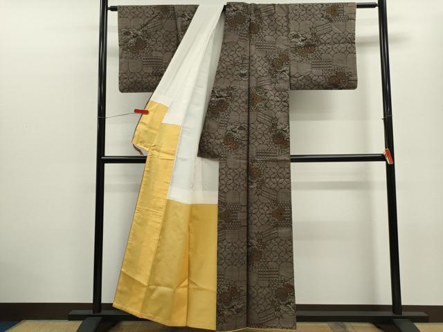 平和屋着物■本場大島紬 7マルキ 吉祥草花文 正絹 逸品 CABD9744ze