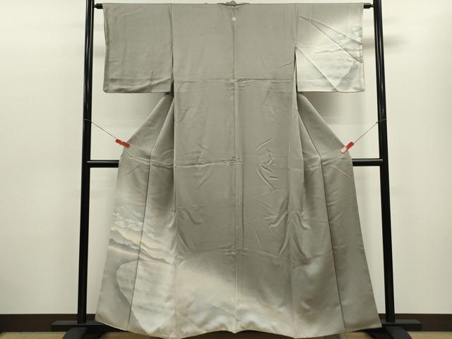 平和屋着物■訪問着 水辺風景文 たたき染め 正絹 逸品 CABD9745ze