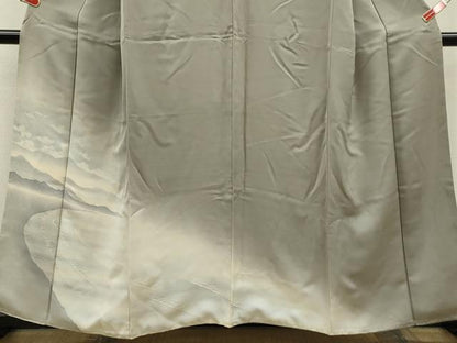 平和屋着物■訪問着 水辺風景文 たたき染め 正絹 逸品 CABD9745ze