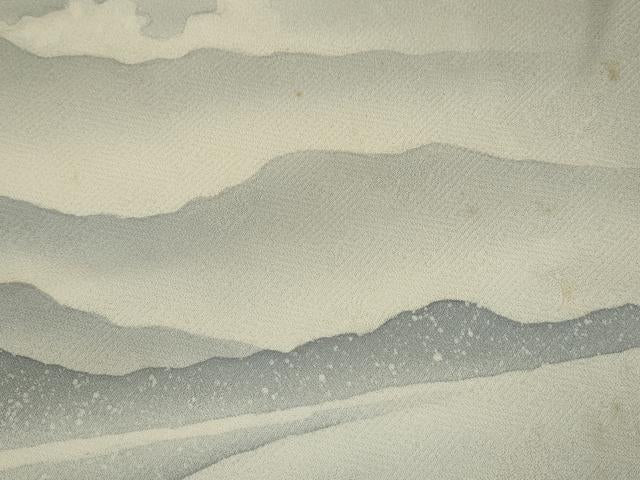 平和屋着物■訪問着 水辺風景文 たたき染め 正絹 逸品 CABD9745ze