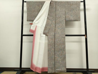 平和屋着物■上質な小紋 切嵌吉祥更紗花文 正絹 逸品 CABD9748ze