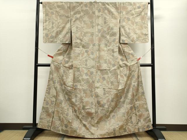 平和屋着物■本場大島紬 7マルキ 草花文 正絹 逸品 未使用 CABD9752ze