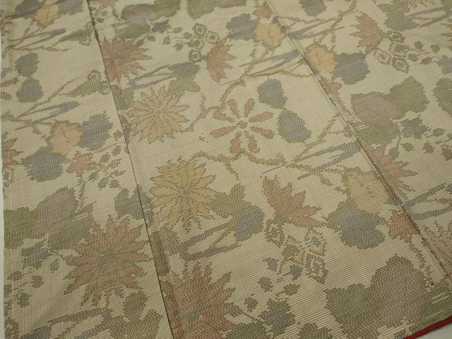 平和屋着物■本場大島紬 7マルキ 草花文 正絹 逸品 未使用 CABD9752ze