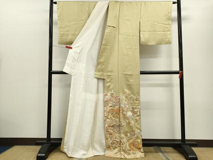 平和屋着物■豪華色留袖 駒刺繍 草花文 暈し染め 金銀彩 正絹 逸品 CABD9756ze