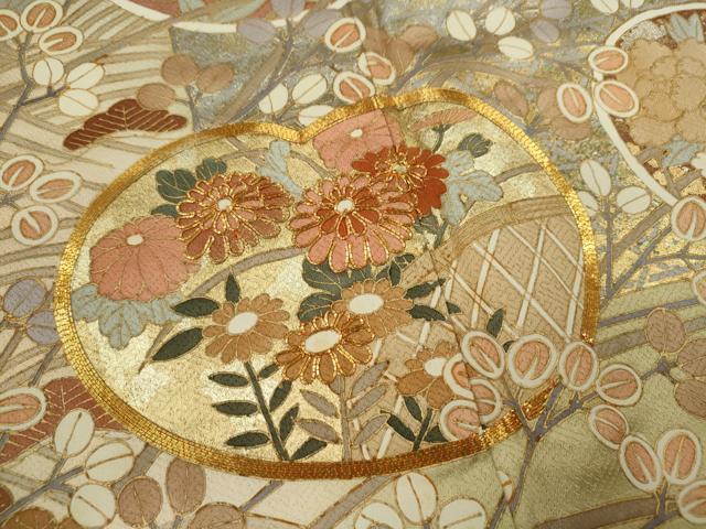 平和屋着物■豪華色留袖 駒刺繍 草花文 暈し染め 金銀彩 正絹 逸品 CABD9756ze